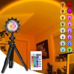 JORETLE Sunset Lamp Projection Lamp USB Sunset Projector Lamp Night Light, 16 Colors 180 Degree Rotation Color Changing Projection Light for Photography, Bedroom, Living Room, Party